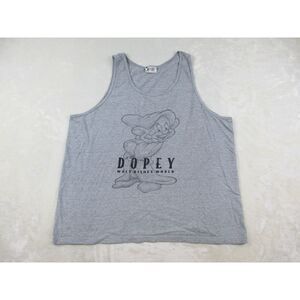 VINTAGE‎ Disney Shirt Mens Extra Large Gray Dopey Disney World Tank Top 90s*